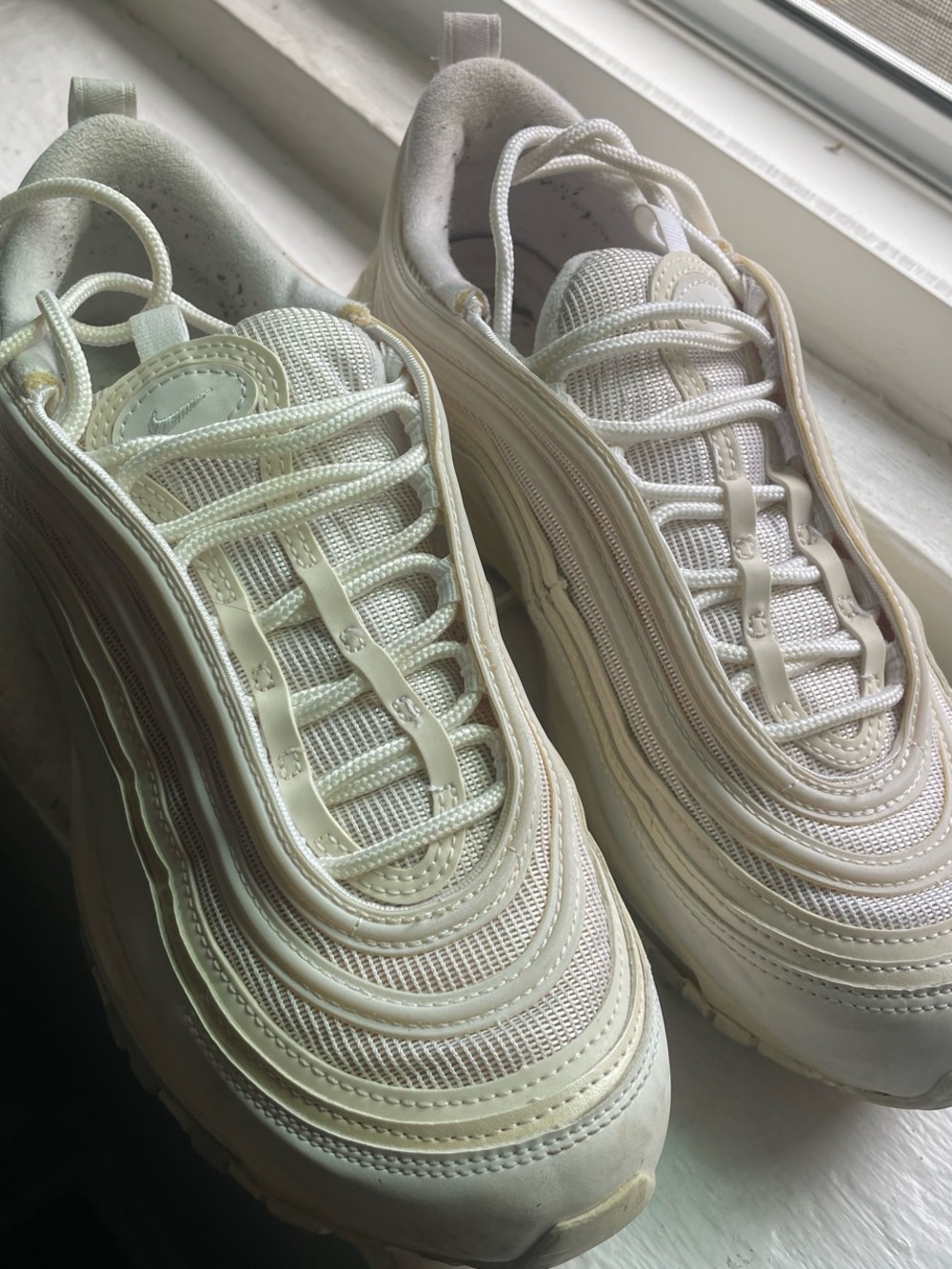 Nike Cream and White Air Max 97 Sneakers